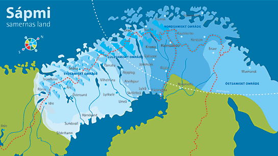 Giron Sámi Teáhters turnéområde, förutom Sverige