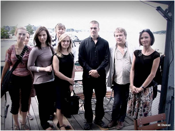 Ciconia nätverkar i Rostock. Monika (PL), Kristina (D), Monika (PL), Jon (DK), Agnieszka (PL), Fredrik (S), Micke (S), Simone (D). Foto M. Stekiel 